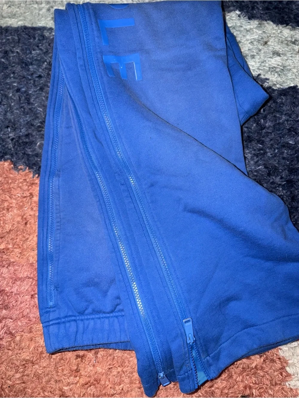 PURPLE BRAND Blue Sweatpants With Zipper Detail